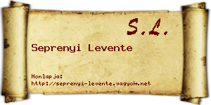 Seprenyi Levente névjegykártya